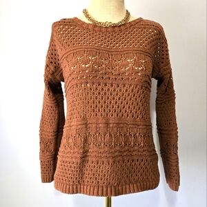 RINASCENTE Italy Brown Open Knit Sweater. Size Small